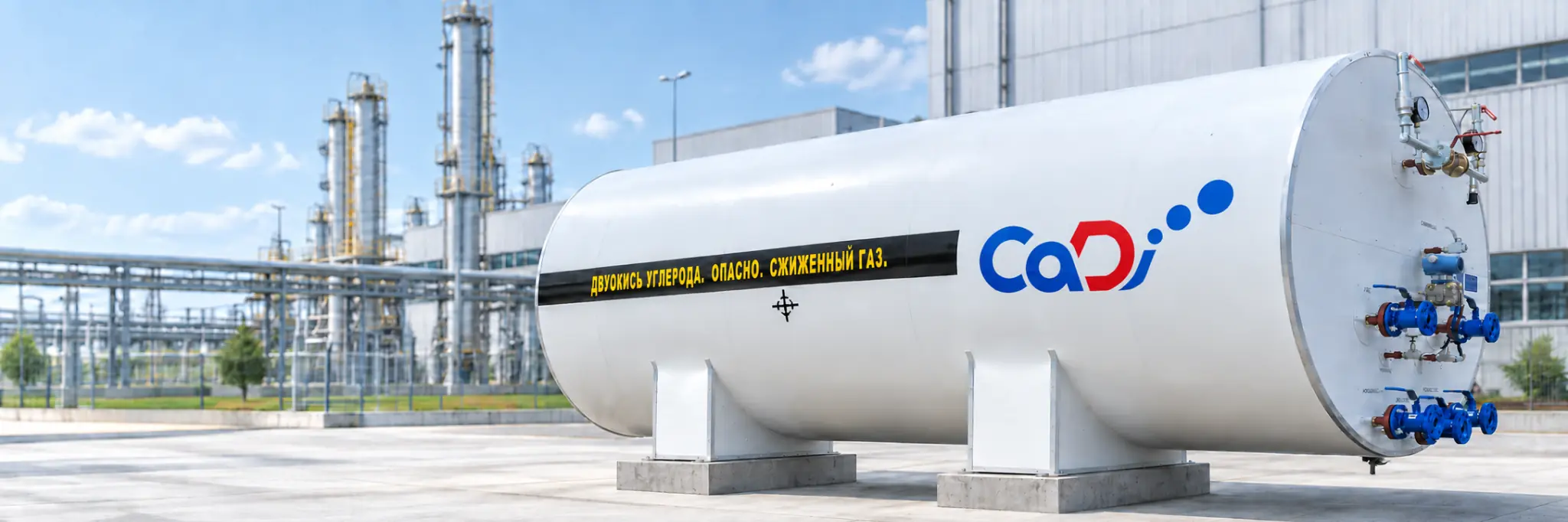 Резервуар CO₂ CaDi на промышленном объекте